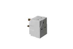 3 Way Plug In Adaptor Fused White 13 Amp