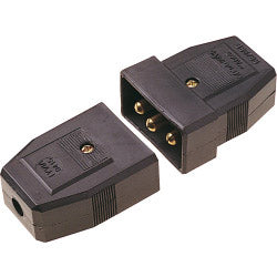 5A, 3 Pin Nylon Connector, Black