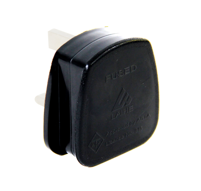 3 Pin Nylon BS Plug, Fused 13A Black