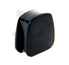 3 Pin Nylon BS Plug, Fused 13A Black