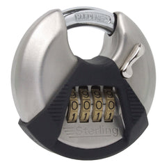High Security 4-Dial Combination Lock, Closed Shackle Disc Padlock
